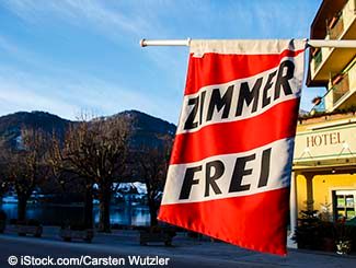 Fahne "Zimmer frei"