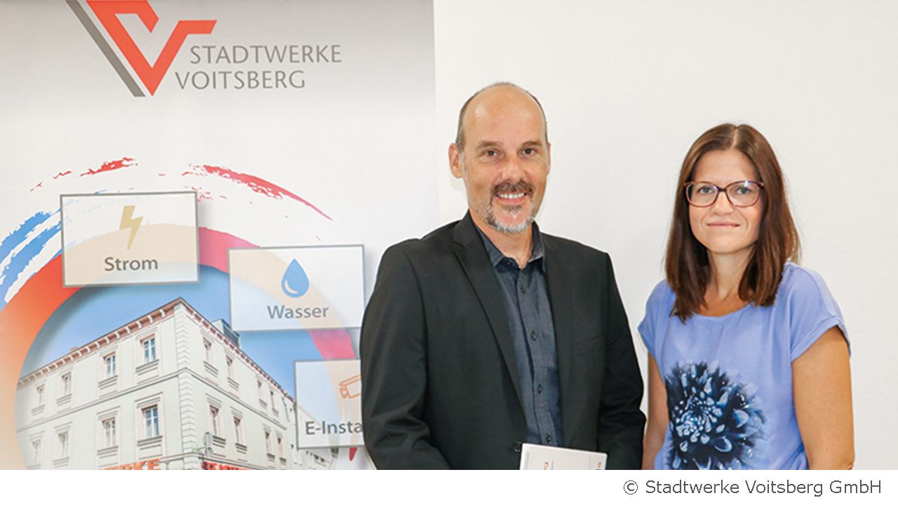 Roger Vogel (AMS) und Mag. Martina Stern (Stadtwerke Voitsberg GmbH)