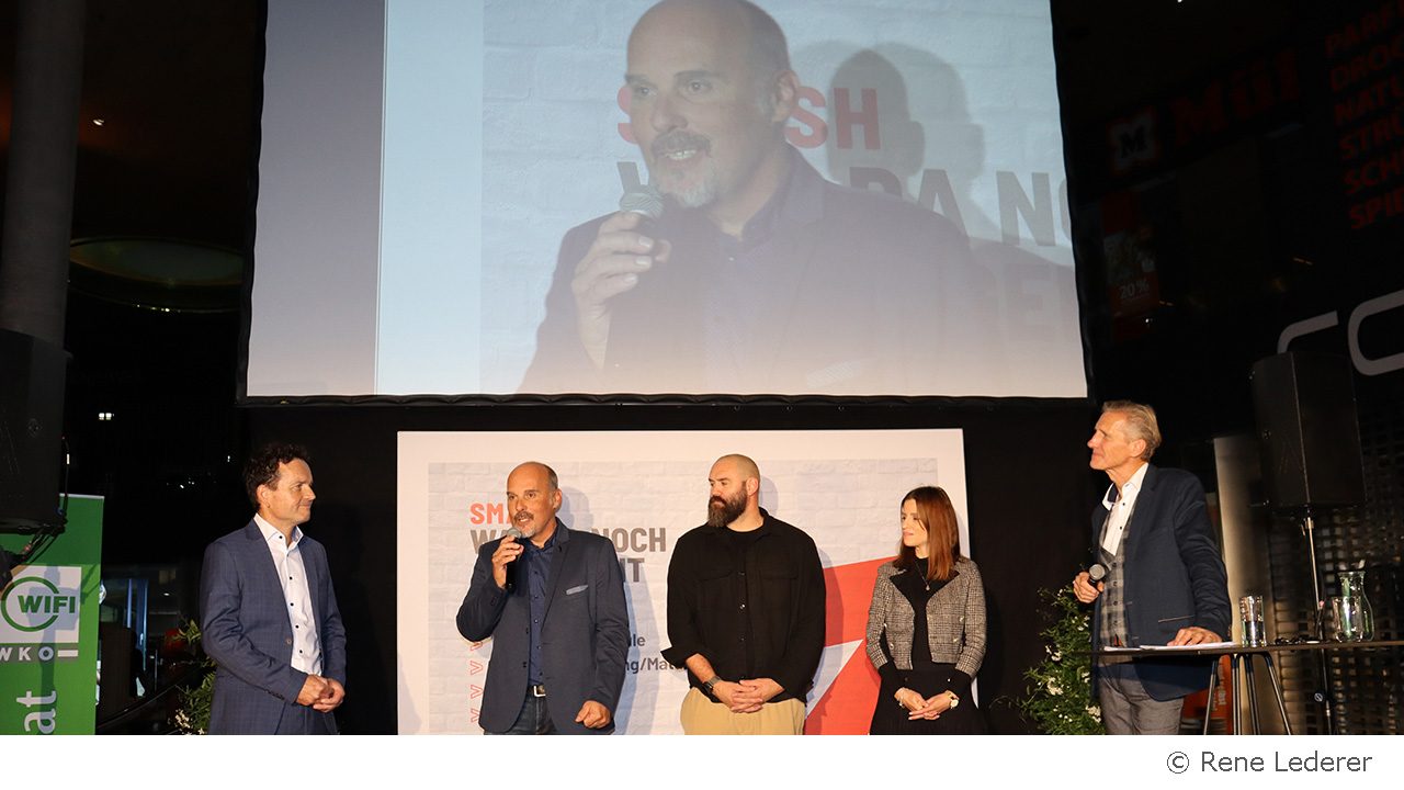 Vlnr: Wolfgang Jöbst (Sparkasse Voitsberg), Roger Vogel (AMS Voitsberg), Christoph Kacherl und Barbara Huber (beide AK Steiermark)