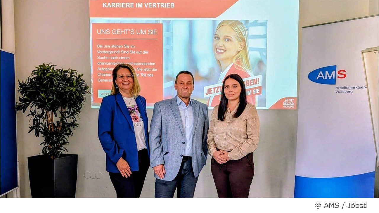 v.l.n.r.: Barbara Jöbstl, AMS Voitsberg, Markus Hübler und Claudia Grabner, Fa. Generali Versicherung AG