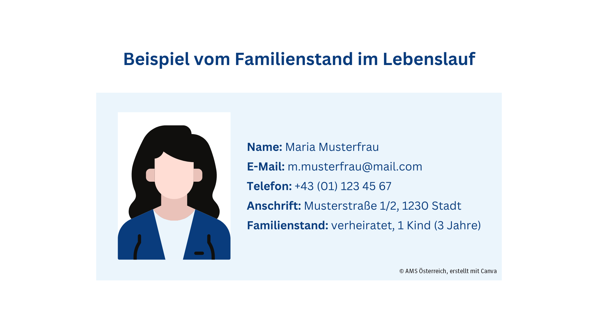 Infografik: Beispiel Familienstand in der Bewerbung angeben