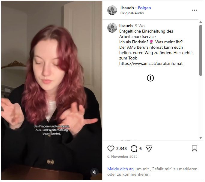 Man sieht einen Screenshot vom Posting von lisaueb auf Instagram zur Jugendkampagne "Werde du."