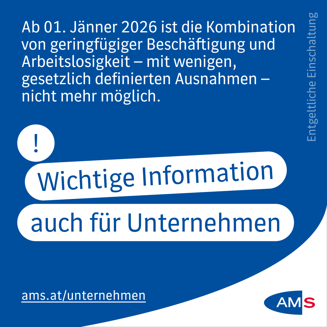 Social Media-Inserat mit wichtiger Information für Unternehmen, die Arbeitskräfte geringfügig beschäftigen.