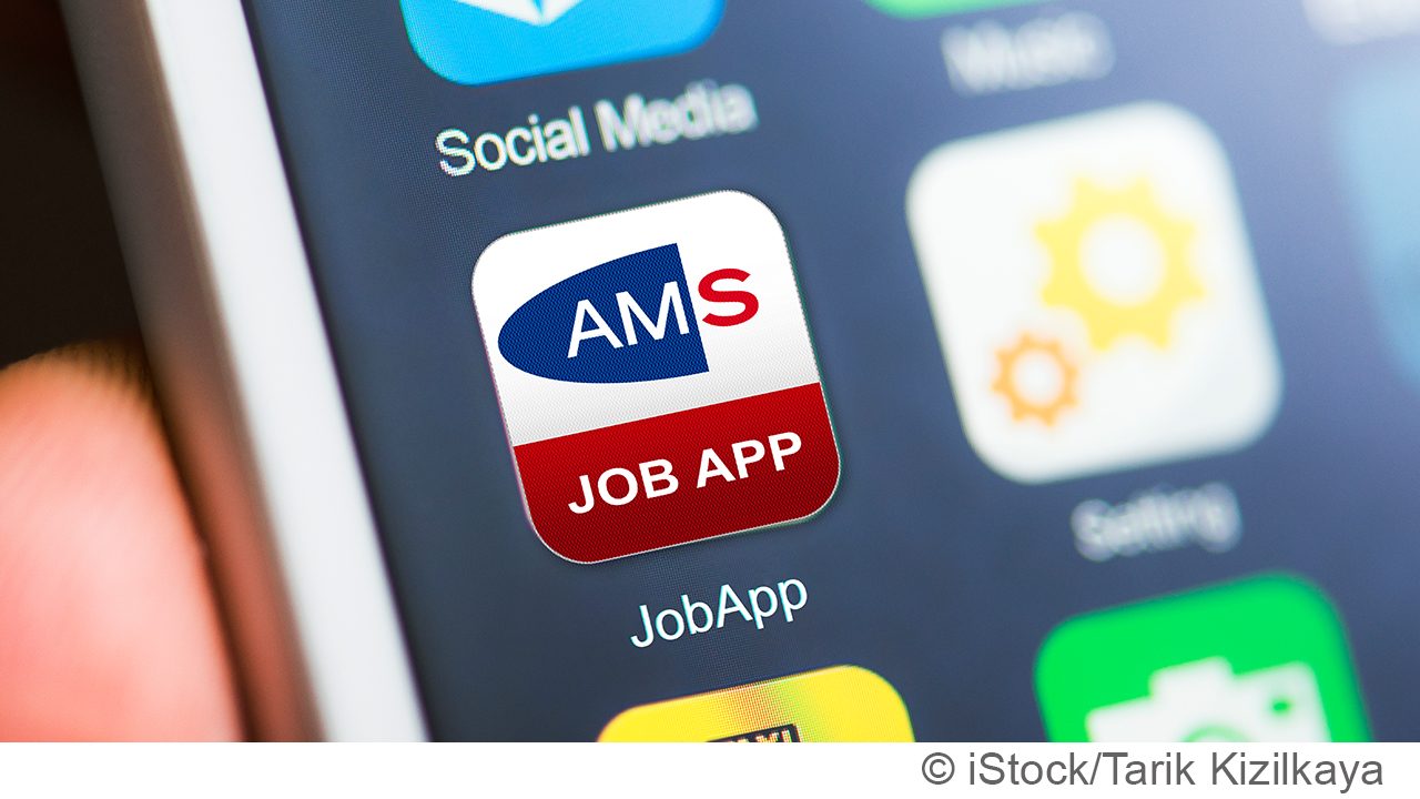 Mit der AMS Job APP bequem am Smartphone nach einem neuen Job suchen.