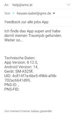 Beispiel Feedback Mail