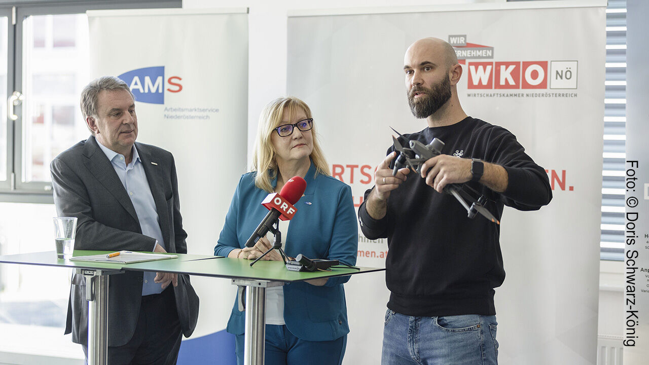 Pressekonferenz Unternehmensgründungsprogramm des AMS NÖ am 28.01.2025 in Amstetten