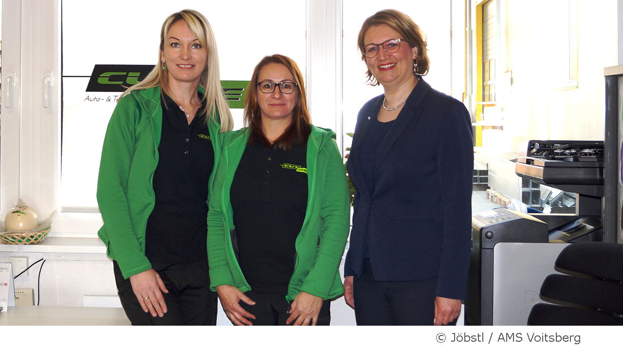 Foto:  v.l.n.r. Böhmer, Wretschko (CUTme),  Jöbstl (AMS), Personalplanung lohnt sich